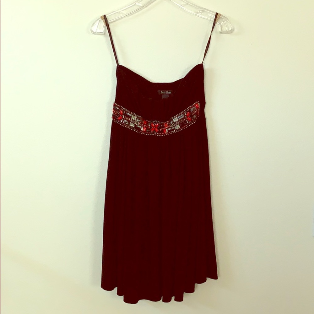 White House Black Market strapless evening dress